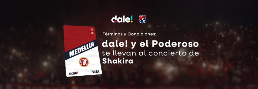 ¿Querés ir al concierto de Shakira? tu tarjeta ¡dale Medellín te lleva!