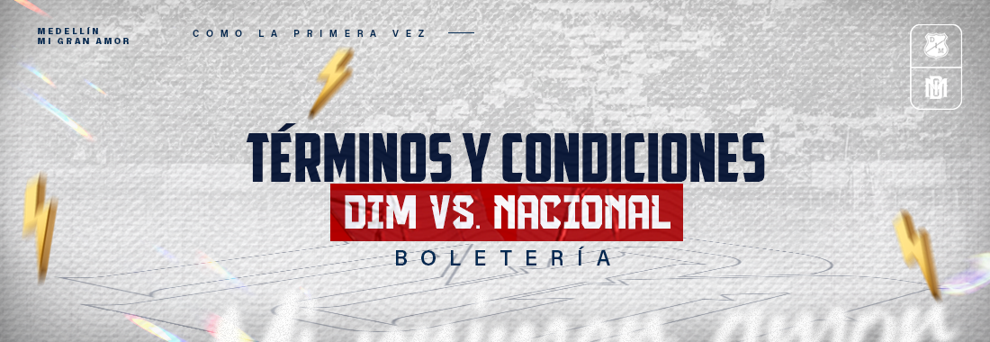 Términos y Condiciones Boletería DIM vs Nacional/ Liga 2025-1 / Fecha 17