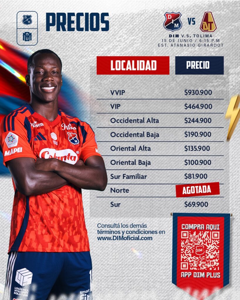 Términos y Condiciones Boletería DIM vs Tolima / Cuadrangulares 2025-1 / Fecha 5